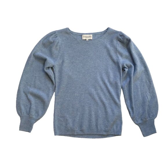 Charlotte Brody Coco Sweater Womens XS Blue Crew Neck Wool Cashmere Pullover - Picture 10 of 10